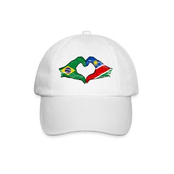 Brésil Namibie drapeau mains forme coeur - Casquette classique - blanc/blanc - Devant