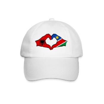 Albania Namibia Flag Hands Heart Shape - Baseball Cap - white/white - Front