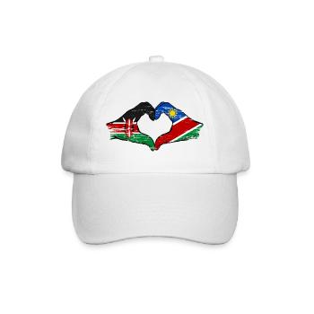 Kenya Namibia Flag Hands Heart Shape used - Baseball Cap - white/white - Front