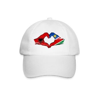 Drapeau de l’Albanie, Namibie, mains, forme de cœur, utilisé - Casquette classique - blanc/blanc - Devant
