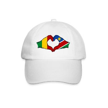 Mali Nairobi Flagge Hände Herz - Baseballkappe - Weiß/Weiß - Vorne