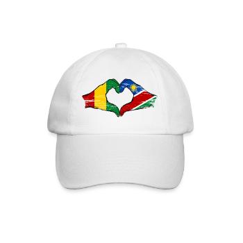Guiena Namibia Flag Hands Heart Shape Used - Baseball Cap - white/white - Front
