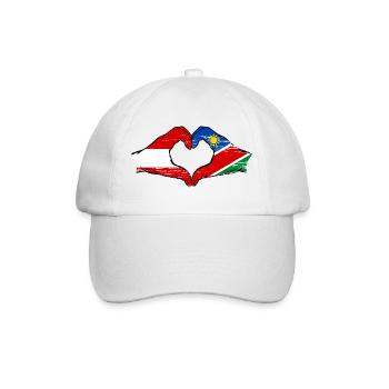 Österreich Namibia Flagge Hände Herzform used - Baseballkappe - Weiß/Weiß - Vorne