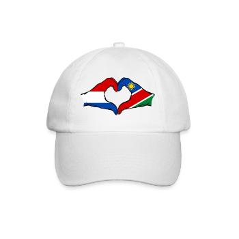 Holland Namibia flag hands heart shape used - Baseball Cap - white/white - Front