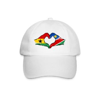 Ghana Namibia Flagge Hände Herzform used - Baseballkappe - Weiß/Weiß - Vorne