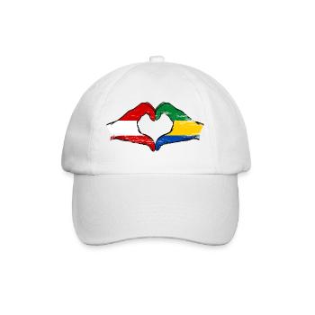 Drapeau de l'Autriche et du Gabon, mains en forme de cœur utilisées - Casquette classique - blanc/blanc - Devant