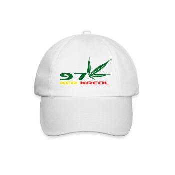 Design Cannabis Leaf Afrika - Baseballkappe - Weiß/Weiß - Vorne