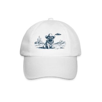 Cowboy Pug - Baseball Cap - white/white - Front