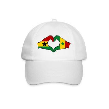Drapeau du Ghana et du Sénégal en forme de cœur - Casquette classique - blanc/blanc - Devant