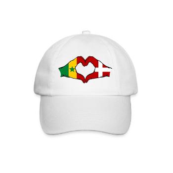 Drapeau du Sénégal Danemark Mains en forme de cœur - Casquette classique - blanc/blanc - Devant