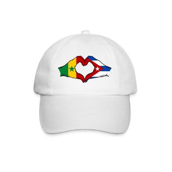 Sénégal Cuba Drapeau Mains Coeur Forme - Casquette classique - blanc/blanc - Devant