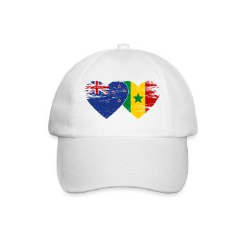 New Zealand Senegal Flag Heart - Baseball Cap - white/white - Front