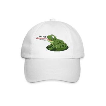 Hab dich - ganz doll lieb – Frosch Cartoon - Baseballkappe - Weiß/Weiß - Vorne