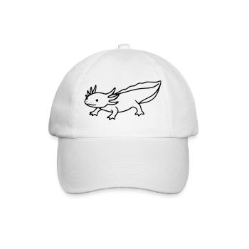 Dessin au trait d’axolotl | Amphibien minimaliste - Casquette classique - blanc/blanc - Devant