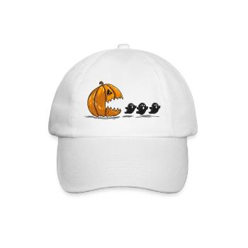 Pumpkin Stalks Halloween Ghosts - Baseball Cap - white/white - Front