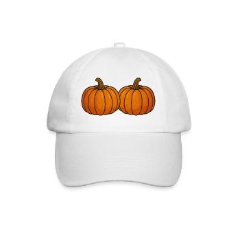Two pumpkins in the autumn light - Baseball Cap - white/white - Front