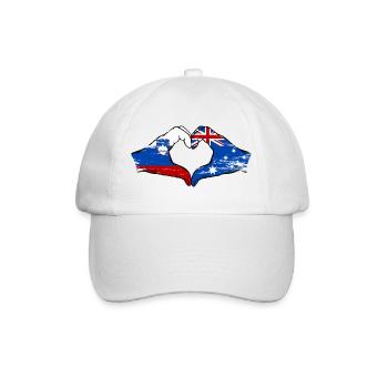 Australia Slovenia flags hands used - Baseball Cap - white/white - Front