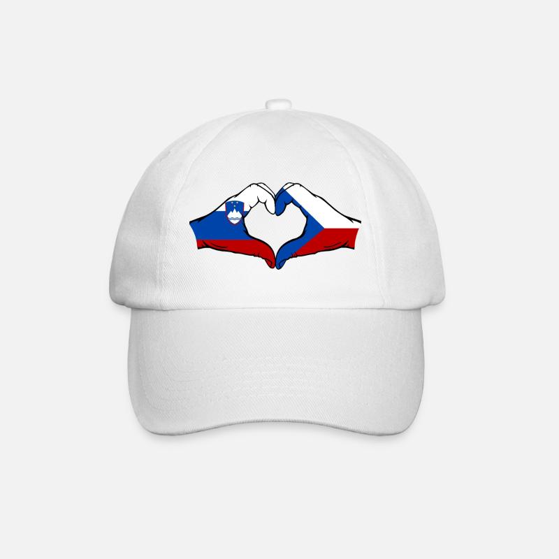 Drapeau de la Slovénie et de la République tchèque - Casquette classique - blanc/blanc