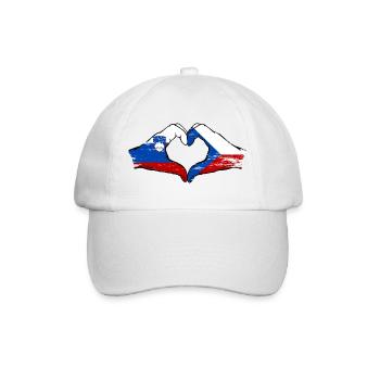 Slowenien Tschechien Flagge Hände used - Baseballkappe - Weiß/Weiß - Vorne