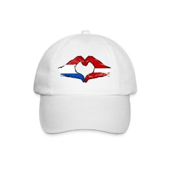 Holland Latvia flag hands heart shape used - Baseball Cap - white/white - Front