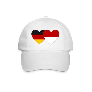 Allemagne Monaco Drapeau Coeur - Casquette classique - blanc/blanc - Devant