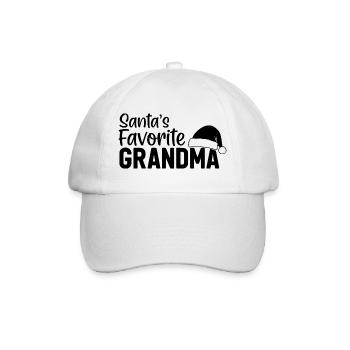 Santa's Favorite Grandma - Baseballkappe - Weiß/Weiß - Vorne