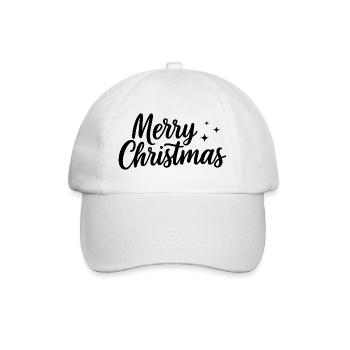 Lettres de Joyeux Noël avec de petites étoiles - Casquette classique - blanc/blanc - Devant