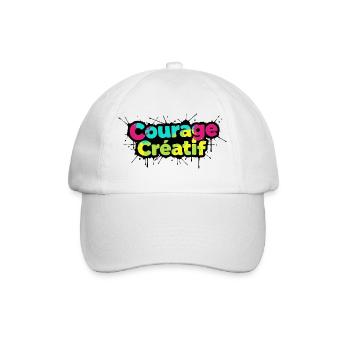 Courage Créatif Bunte Typografie - Baseballkappe - Weiß/Weiß - Vorne