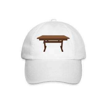 Rustic wooden table illustration of the Mufuti - Baseball Cap - white/white - Front