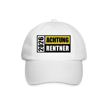 Achtung Rentner 2026 | Pension | Ruhestand - Baseballkappe - Weiß/Weiß - Vorne
