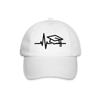 Graduation Heartbeat – Graduation & Student Design - Baseball Cap - white/white - Front