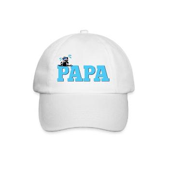 Wintersportler Papa Skifahrer - Baseballkappe - Weiß/Weiß - Vorne