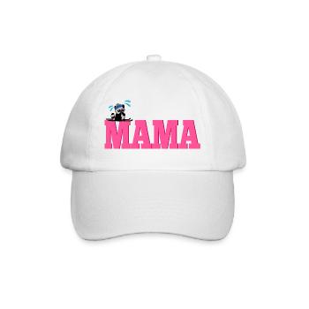 Schriftzug Mama Skifahren - Baseballkappe - Weiß/Weiß - Vorne
