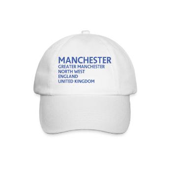 Manchester – England Lyric Design - Baseballkappe - Weiß/Weiß - Vorne