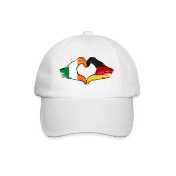 Ireland Germany Flag Hands Heart Shape - Baseball Cap - white/white - Front