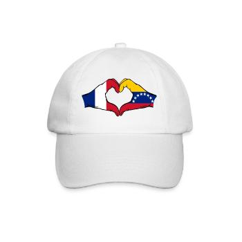 Frankreich Venezuela Flagge Hände Herzform - Baseballkappe - Weiß/Weiß - Vorne
