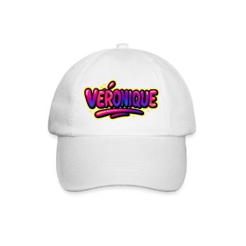 Graffiti-Name Véronique kann auf allem gedruckt werden! - Baseballkappe - Weiß/Weiß - Vorne