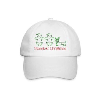 Christmas – Gingerbread Girls & Dachshund Green Line - Baseball Cap - white/white - Front