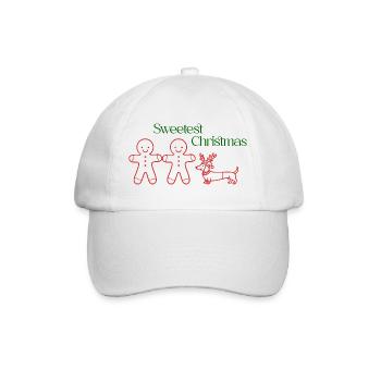 hristmas – Gingerbread Boys & Dachshunds (Red Line) - Baseball Cap - white/white - Front