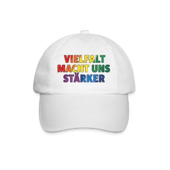 La diversité nous rend plus forts – Regenbogen Design - Casquette classique - blanc/blanc - Devant