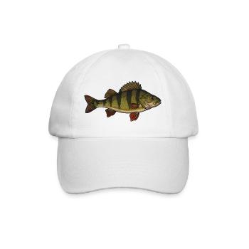 Realistic Perch Fish Vector - Baseball Cap - white/white - Front