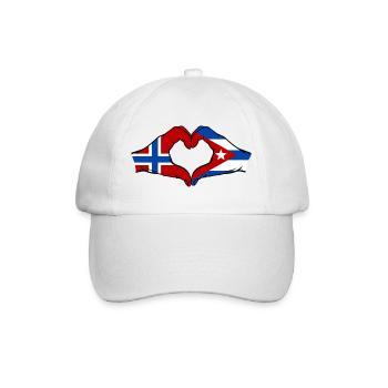 Drapeau de la Norvège, Cuba, mains de cœur - Casquette classique - blanc/blanc - Devant