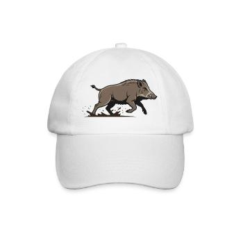 Boar Racing Attack Hunting - Baseball Cap - white/white - Front