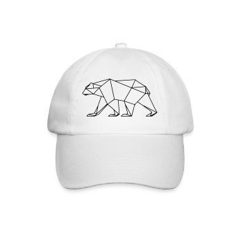 Polar Bär Polygon Eisbär Symbol - Baseballkappe - Weiß/Weiß - Vorne