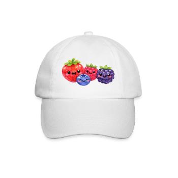 Kawaii Berries Fruit Fruits Child Baby Smile - Baseball Cap - white/white - Front