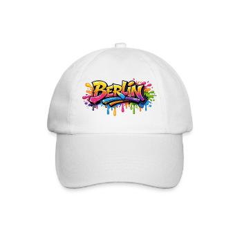 Berlin Graffiti lettering with colorful color effects - Baseball Cap - white/white - Front