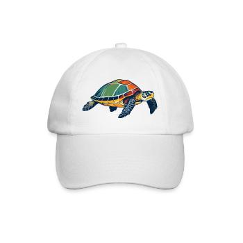 Colorful Sea Turtle Pop Art - Baseball Cap - white/white - Front