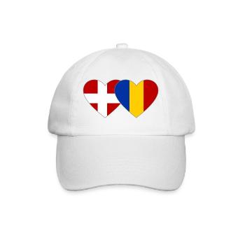 Cœur du drapeau Danemark-Roumanie - Casquette classique - blanc/blanc - Devant