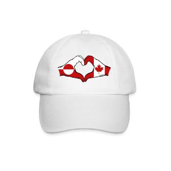 Drapeau du Canada Groenland, Mains en forme de cœur - Casquette classique - blanc/blanc - Devant