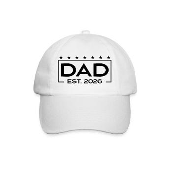 Dad 2026 Loading – Est. 2026 Design for Dads - Baseball Cap - white/white - Front